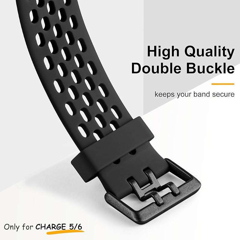 Maledan Compatible with Fitbit Charge 5/ Fitbit Charge 6 Bands Women Men, Breathable Sport Band Soft Waterproof Replacement Wristbands Strap for Fitbit Charge 5/ Charge 6 Advanced Fitness Tracker - Image 3