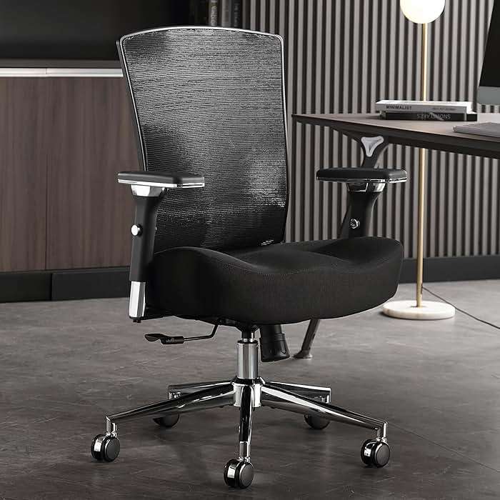 Big and Tall Office Chair 500lbs, Ergonomic Oversize Mesh Desk Chair, Heavy Duty High Back Computer Chair with Wide Thick Seat Cushion, Adjustable Lumbar Support, 4D Armrests - Image 2