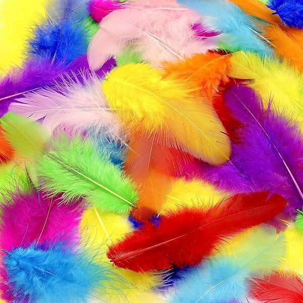 800Pcs Colorful Craft Rooster Feathers 3-5-inch Bulk Feathers for Crafting Kindergarten DIY Crafts, Wedding, Family Party Decorations, Dream Catcher Supplies, Natural Feathers - Image 1
