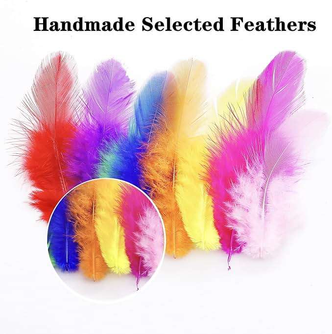 800Pcs Colorful Craft Rooster Feathers 3-5-inch Bulk Feathers for Crafting Kindergarten DIY Crafts, Wedding, Family Party Decorations, Dream Catcher Supplies, Natural Feathers - Image 4