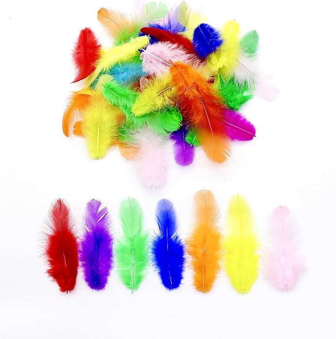 800Pcs Colorful Craft Rooster Feathers 3-5-inch Bulk Feathers for Crafting Kindergarten DIY Crafts, Wedding, Family Party Decorations, Dream Catcher Supplies, Natural Feathers - Image 5