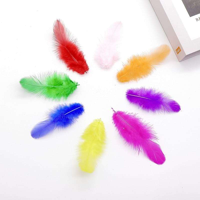 800Pcs Colorful Craft Rooster Feathers 3-5-inch Bulk Feathers for Crafting Kindergarten DIY Crafts, Wedding, Family Party Decorations, Dream Catcher Supplies, Natural Feathers - Image 7