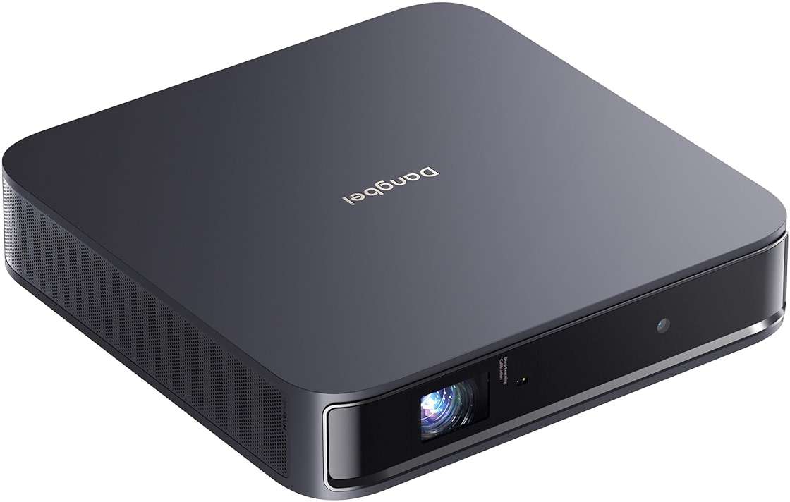 Dangbei Atom Portable Laser Projector, Google TV with Official Netflix, 1200 ISO Lumens, 180" Display, 1080p (4K Input), 3D Ready, Dolby Audio, 1.87" Ultra-Thin Home Theater Projector - Image 1