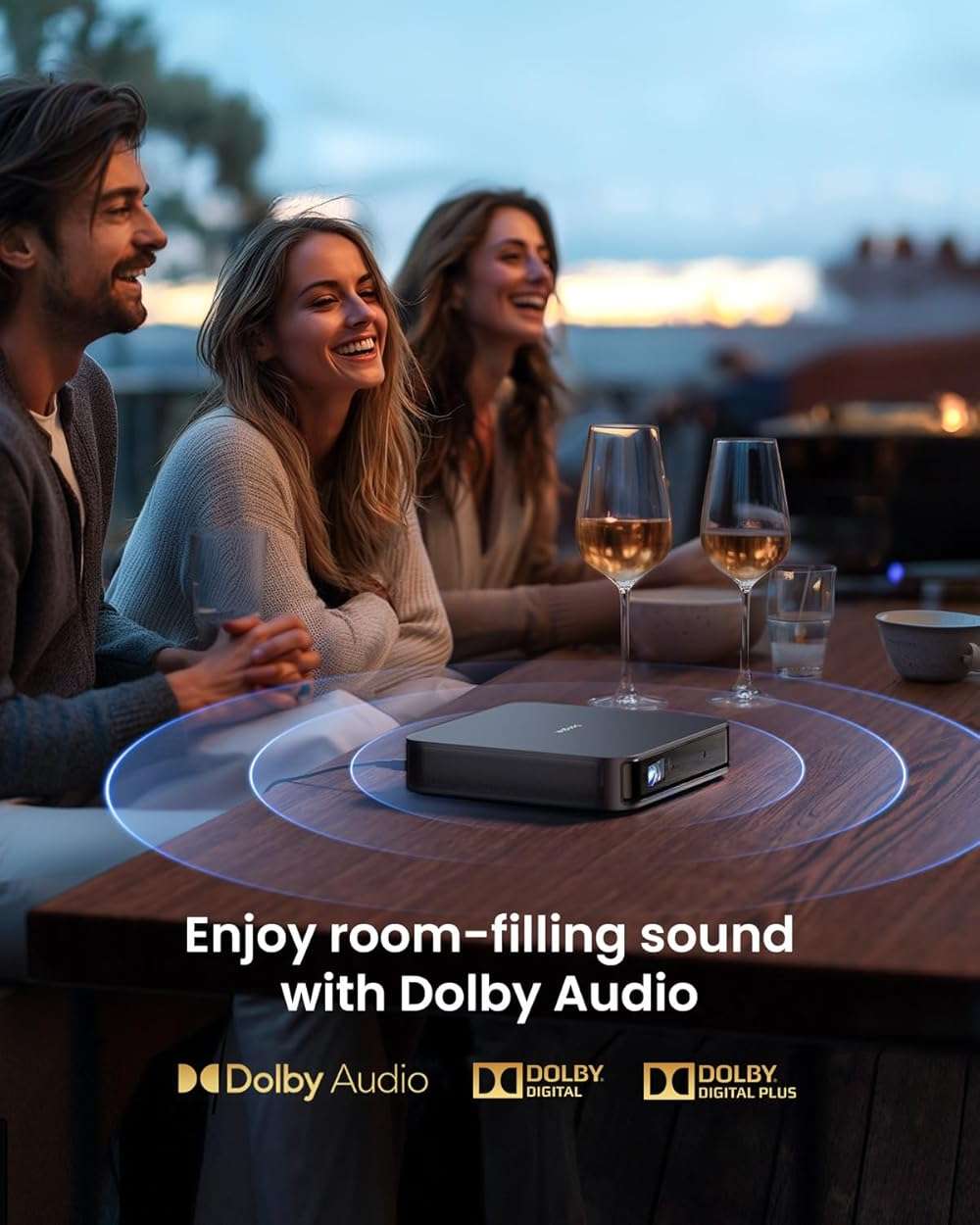 Dangbei Atom Portable Laser Projector, Google TV with Official Netflix, 1200 ISO Lumens, 180" Display, 1080p (4K Input), 3D Ready, Dolby Audio, 1.87" Ultra-Thin Home Theater Projector - Image 6