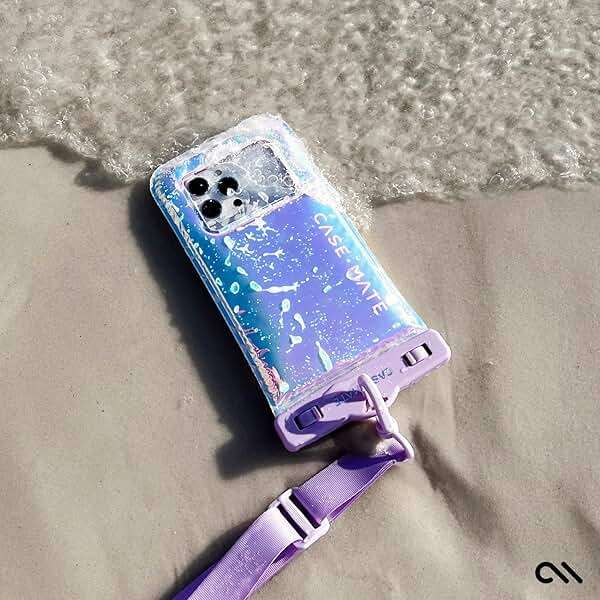 Case-Mate Soap Bubble IP68 Waterproof Phone Pouch - Floating Waterproof Phone Case w/Crossbody Lanyard - Cruise Ship Travel Essentials - Compatible w/All Devices - Touchscreen Friendly - Iridescent - Image 8