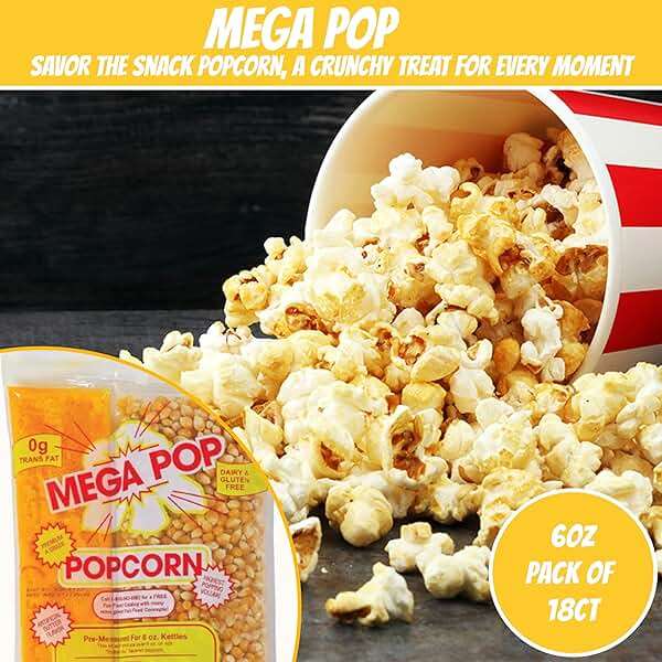 Pre-Measured, Movie Theater Style Popcorn Portion Packs 8 Ounce (Pack of 18)-Ideal for 6oz Kettles - Image 2