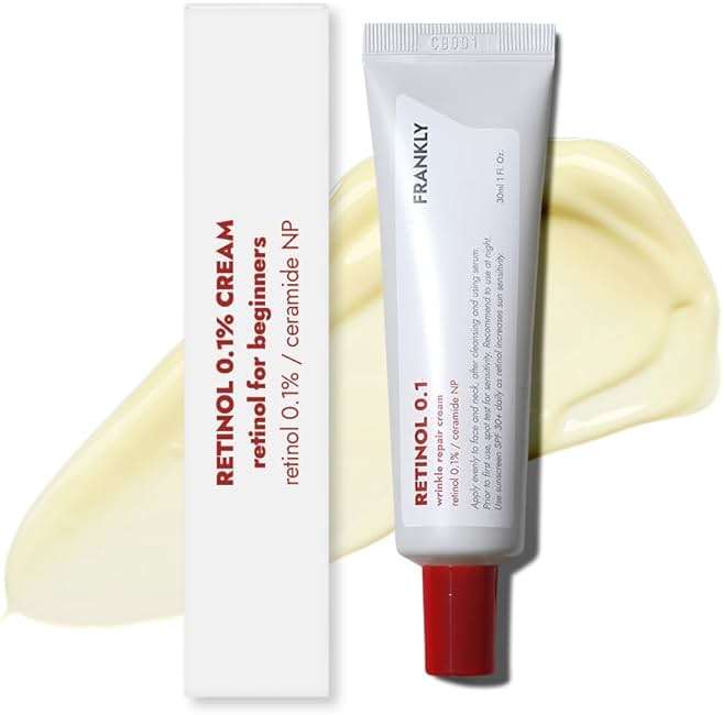 FRANKLY Retinol 0.1% Cream, 1.01 fl oz - Beginner Retinol | Night Cream | with Ceramides & Natural Ginseng | Anti-aging, Wrinkles Care, Reduces Congestion and hyperpigmentation | Korean Skin Care - Image 1