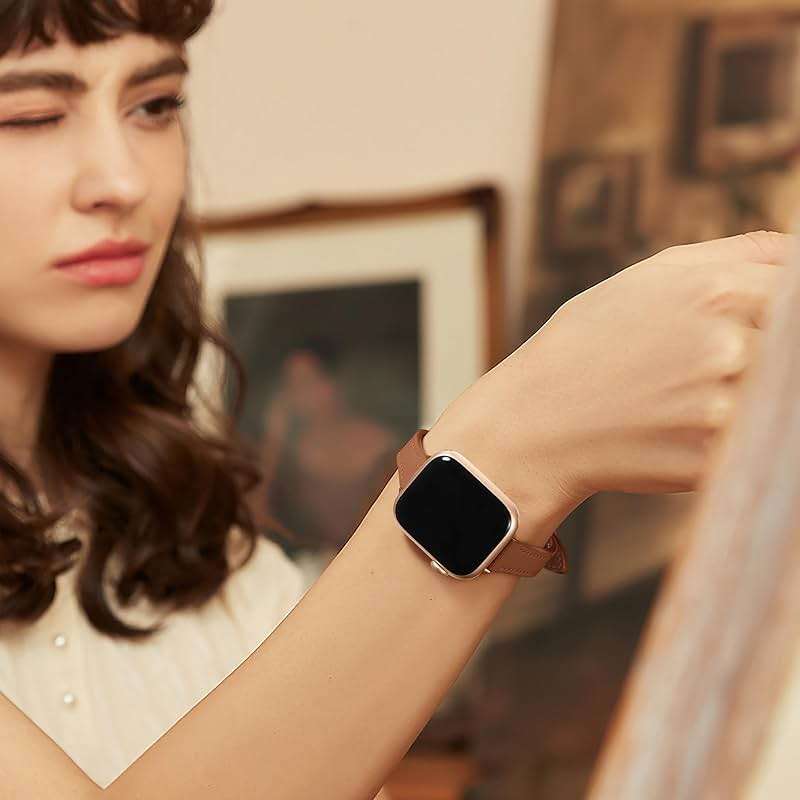 Charlam Slim Leather Band Compatible with Apple Watch Bands for Women 40mm 38mm 41mm 42mm 44mm 45mm 46mm, Top Grain Genuine Leather Strap Thin Wristband for iWatch Series 11 10 SE 9 8 7 6 5 4 3 2 1 - Image 7