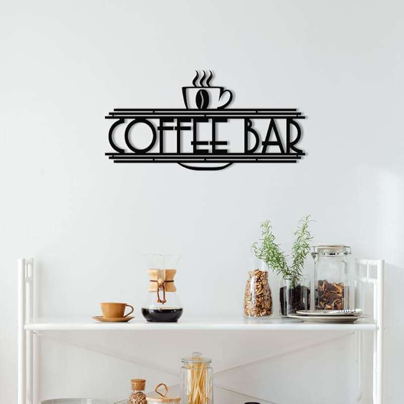 XORT Metal Wall Decor - Coffee & Tea Bar Wall Art (Black - 16 x 8 inch) - Image 2