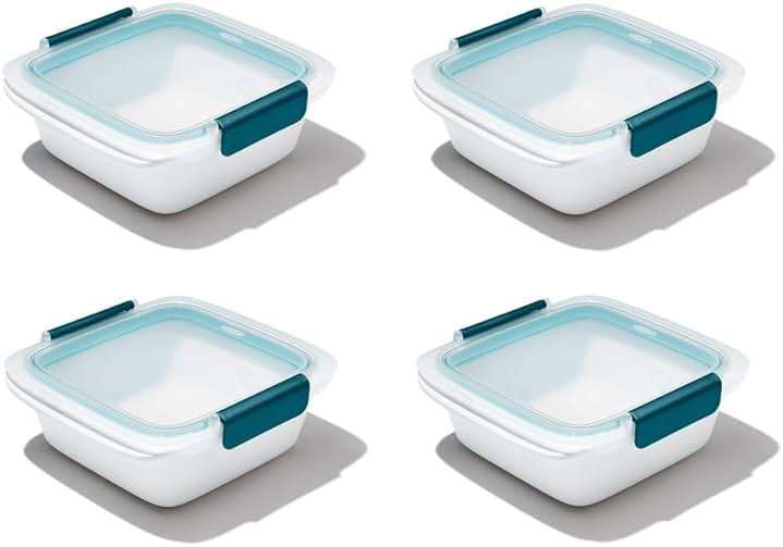 OXO Good Grips Prep & Go Sandwich Container 4.3 Cups/1.02 L - Leakproof Food Storage for Sandwiches & Leftovers, 4 Pack - Image 1