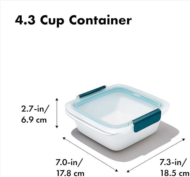 OXO Good Grips Prep & Go Sandwich Container 4.3 Cups/1.02 L - Leakproof Food Storage for Sandwiches & Leftovers, 4 Pack - Image 2