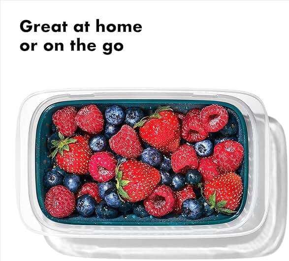 OXO Good Grips Prep & Go Container with Colander 1.9 Cup/0.45 L - (Pack of 4) Leakproof Food Storage for Rinsing & Storing Fruits & Veggies - Image 3