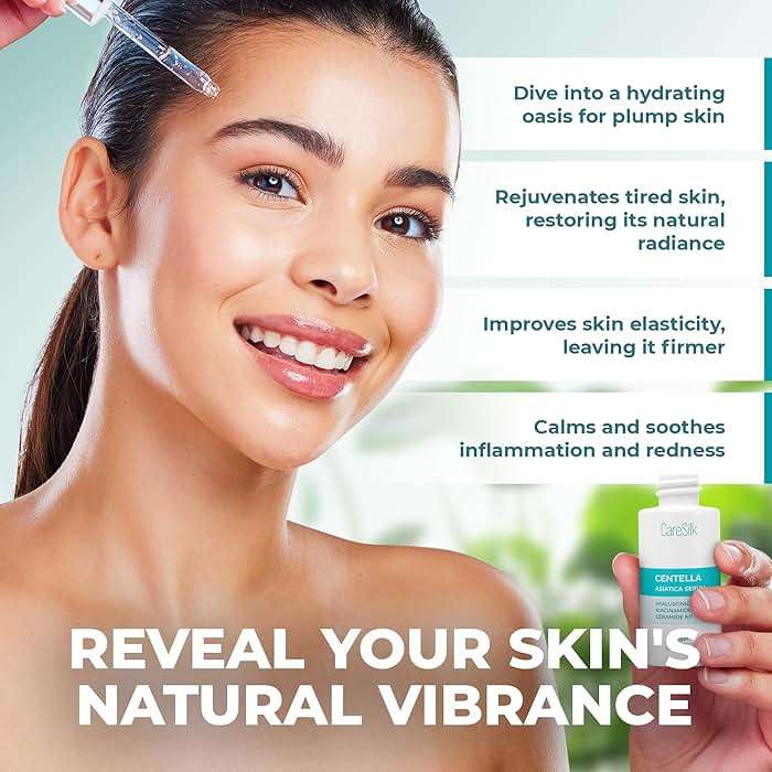 Centella Asiatica Face Serum - Natural Calming & Protecting Moisturizer with Pure Centella Extract - Niacinamide & Hyaluronic Acid Serum for Face - Image 2