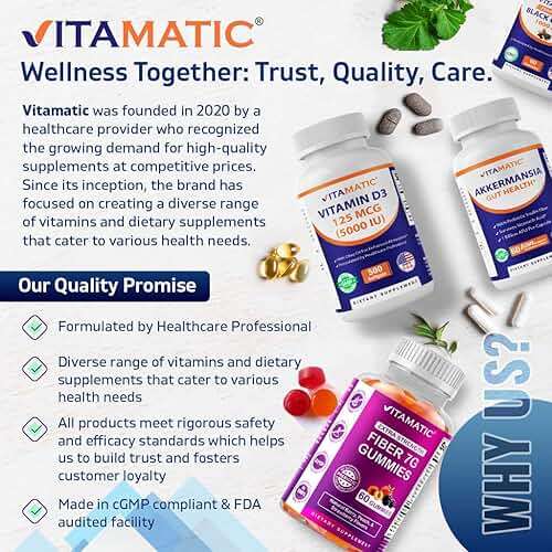 Vitamatic Akkermansia Muciniphila Gut Health - 60 DR Capsules (Delayed Released) - Made with Prebiotic Inulin Fiber - Image 4