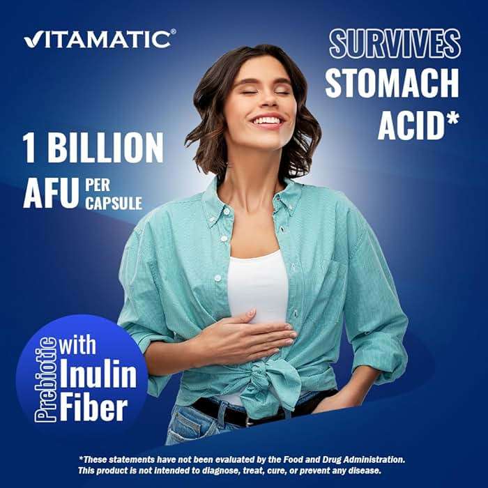Vitamatic Akkermansia Muciniphila Gut Health - 60 DR Capsules (Delayed Released) - Made with Prebiotic Inulin Fiber - Image 6