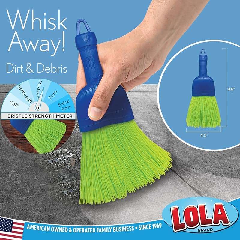 LOLA Whisk Broom, Hand Brush, 2 Pack, Durable Bristles, Whisks Away Dirt & Debris, Compact, Hang Hole for Easy Storage, Indoor/Outdoor - Image 2