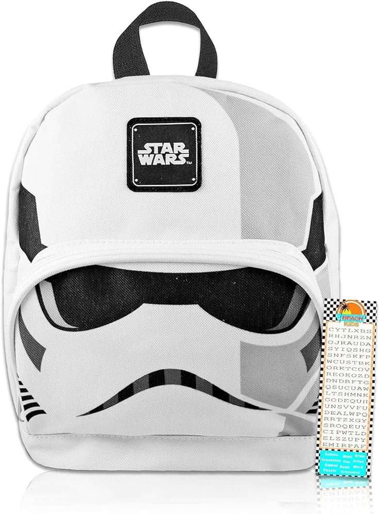 Star Wars Mini Backpack Set - 10" Canvas Storm Trooper Backpack with Front Pocket and Bookmark | Adults, Teens, Kids - Image 1