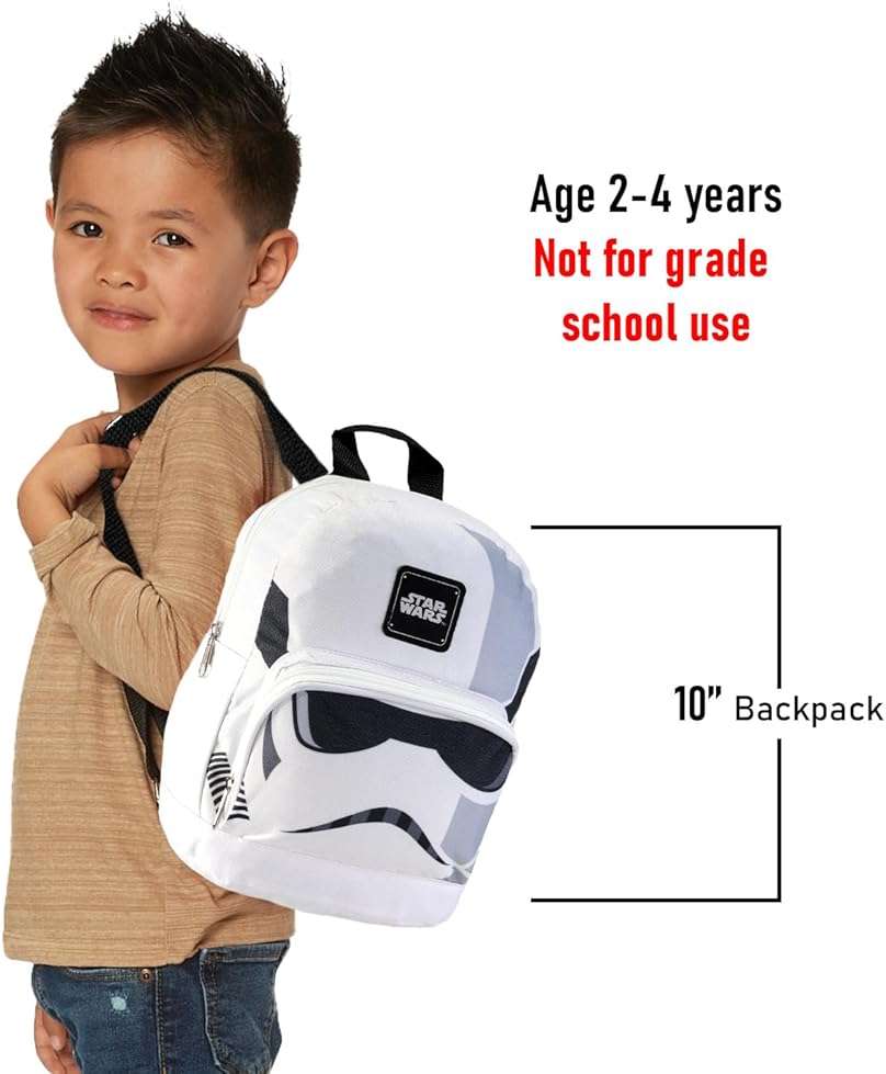 Star Wars Mini Backpack Set - 10" Canvas Storm Trooper Backpack with Front Pocket and Bookmark | Adults, Teens, Kids - Image 4