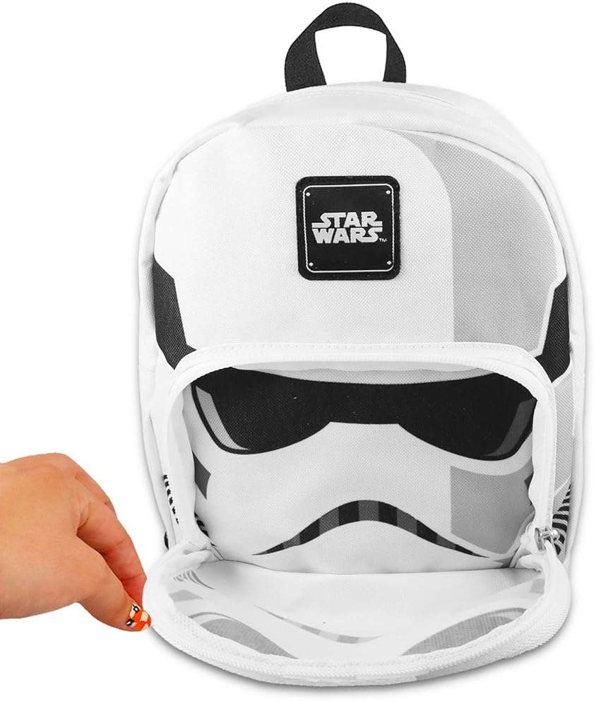 Star Wars Mini Backpack Set - 10" Canvas Storm Trooper Backpack with Front Pocket and Bookmark | Adults, Teens, Kids - Image 6