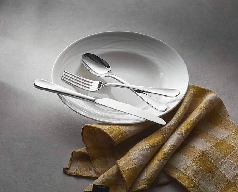 Oneida Silverware Set, Grant 20 Piece Everyday Flatware Set, Service For 4, 18/0 Stainless Steel, Dishwasher Safe, Knives Spoons And Forks Set, Dishwasher Safe, Home And Kitchen (Silver, 20 Pieces) - Image 2