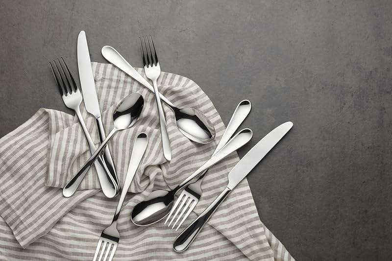 Oneida Silverware Set, Grant 20 Piece Everyday Flatware Set, Service For 4, 18/0 Stainless Steel, Dishwasher Safe, Knives Spoons And Forks Set, Dishwasher Safe, Home And Kitchen (Silver, 20 Pieces) - Image 5
