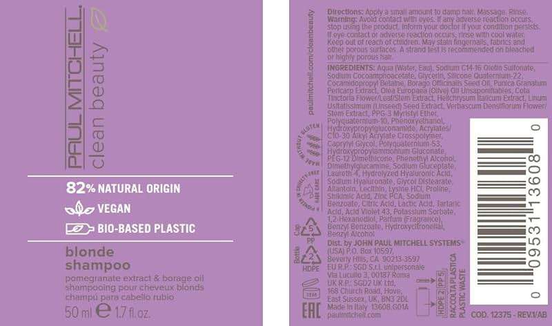 Paul Mitchell Clean Beauty Blonde Purple Shampoo, Gently Cleanses, Eliminates Brassy Tones, For Color-Treated Hair + Naturally Light Hair Colors - Image 7