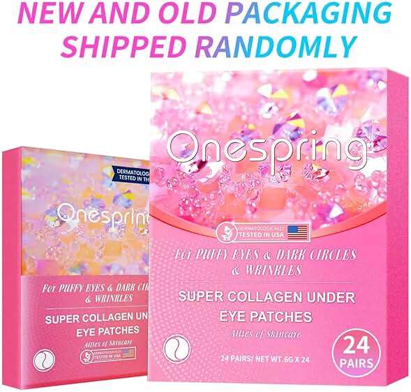 Onespring Under Eye Patches (24 Pairs) - Eye Masks for Wrinkles, Puffy Eyes, Dark Circles, Eye Bags, Under Eye Mask for Refreshing, Revitalizing, Gifts for Mom, Birthday Gift for Teenage Girls - Image 8