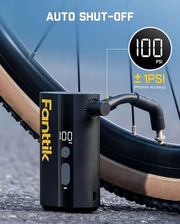 Fanttik X9 Ace Mini Bike Pump, 32s Fast Inflate Bike Pump with Gauge, 150PSI Electric Air Pump with Presta and Schrader Valve, Suitable for Motorcycle, Road Bike, Electric Bike, MTB - Image 5