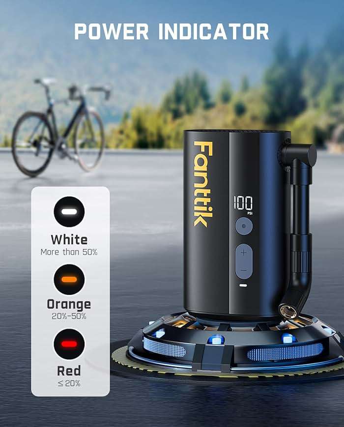 Fanttik X9 Ace Mini Bike Pump, 32s Fast Inflate Bike Pump with Gauge, 150PSI Electric Air Pump with Presta and Schrader Valve, Suitable for Motorcycle, Road Bike, Electric Bike, MTB - Image 8