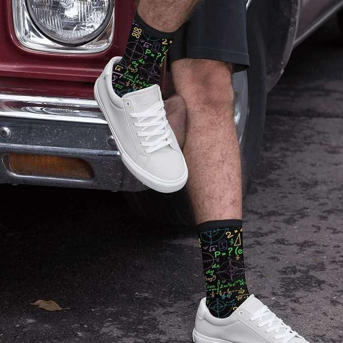 Aoojanu Graffiti Wall, Hip Hop Art Novelty Crew Socks Casual Funny Crazy Dress Socks - Image 5
