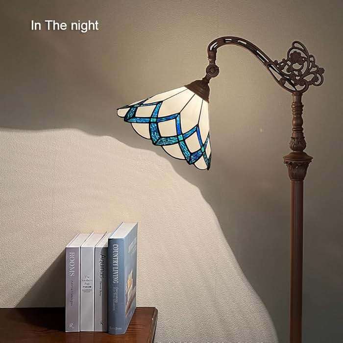 Capulina Tiffany Lamp Stained Glass Floor Lamp 62 Inches Tall Romantic Soft Light Arched Adjustable Angle Tiffany Style Reading Floor Lamp for Living Room Bedroom Home Office - Image 2