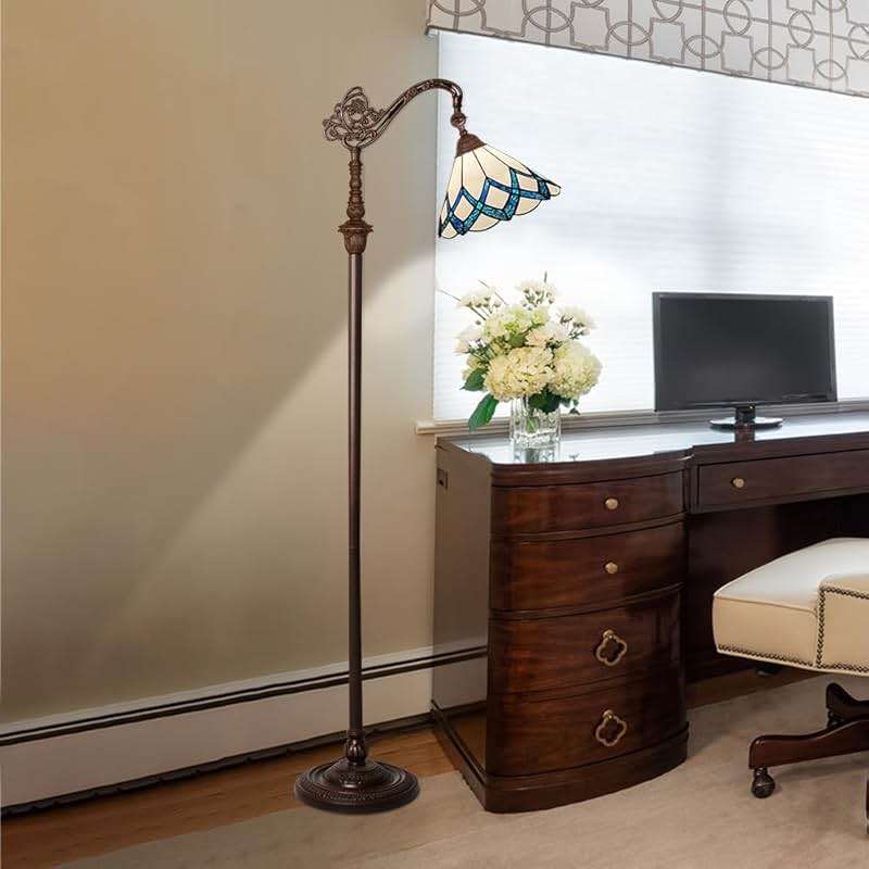 Capulina Tiffany Lamp Stained Glass Floor Lamp 62 Inches Tall Romantic Soft Light Arched Adjustable Angle Tiffany Style Reading Floor Lamp for Living Room Bedroom Home Office - Image 6