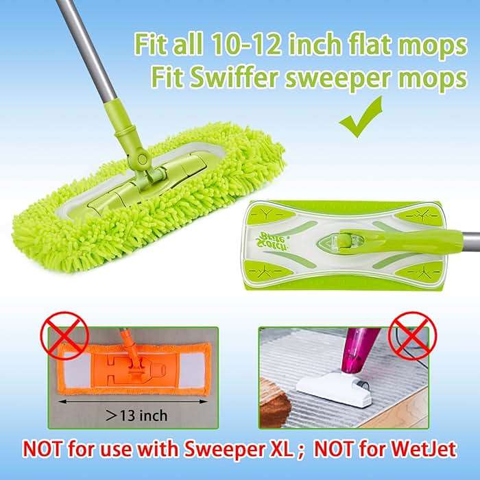 Unoutur Reusable Dry Sweeping Cloths Microfiber Wet Mop Pads Compatible with Swiffer Sweeper Mop Replacement Sweeping Mopping pad Refills for Hardwood Surface Floor Cleaning (4PCS) - Image 5