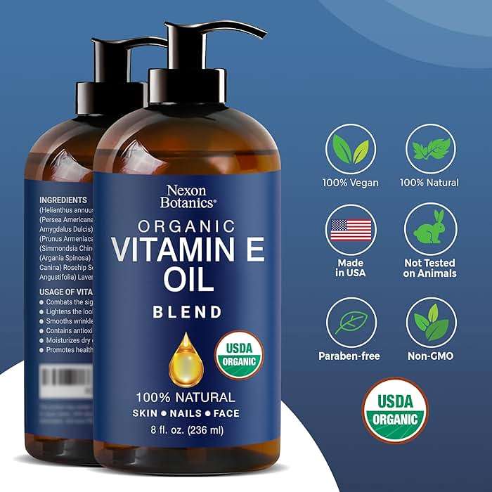 Organic Vitamin E Oil Blend 8 fl oz - Made from Pure, Natural Oils for Skin, Scars & Face - Aceite de Vitamina E - Nexon Botanics - Image 6