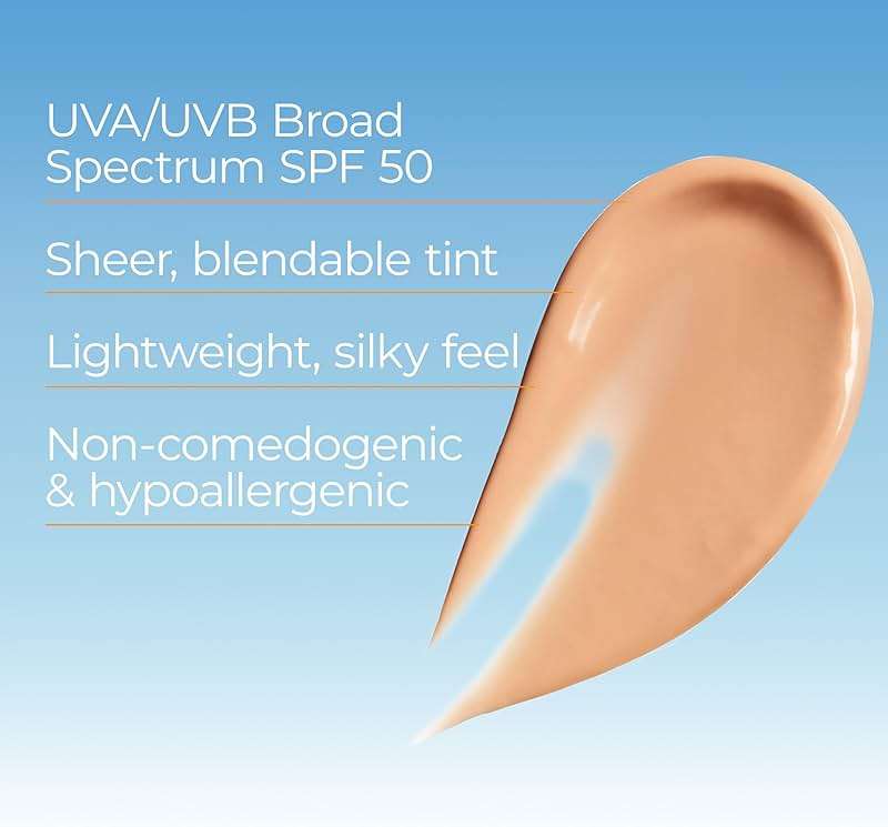 Eucerin Sun Tinted Age Defense Face Sunscreen Lotion SPF 50 with Hyaluronic Acid, Tinted Sunscreen for Face, Blendable Tint for All Skin Tones, Non Comedogenic and Hypoallergenic, 2.5 Fl Oz Bottle - Image 4