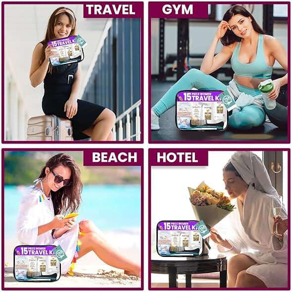 15 Piece Set Women’s Travel & Hygiene Kit with Clear Toiletry Bag, Personal Care Essentials, Single Kit or Bulk Case Packs, TSA Approved Toiletry Kit for Travel, Vacation, Everyday Essentials - Image 6