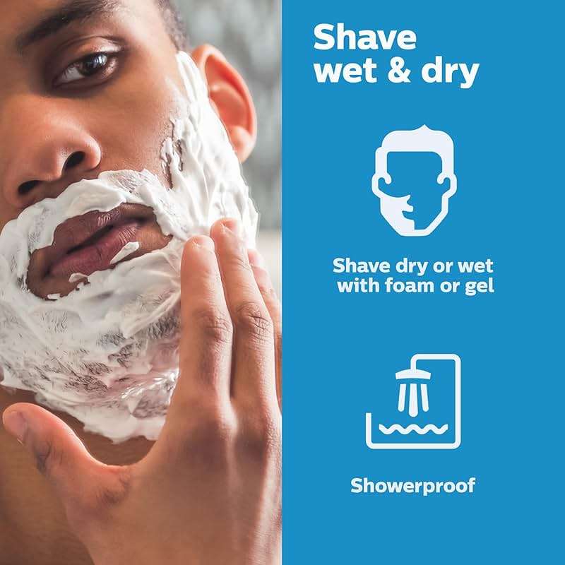 Philips Norelco Shaver 3000 Series, Wet and Dry Electric Shaver, P-Cap, Travel Pouch, Ash Gold, Model S3242/90 - Image 3