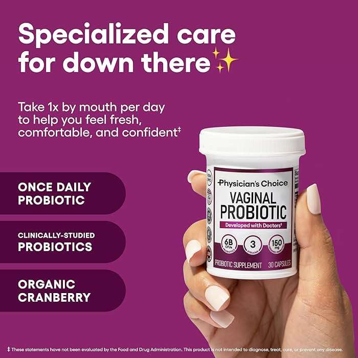 Physician's CHOICE Vaginal Probiotics for Women - pH Balance, Odor Control, Yeast Balance, Vaginal Flora & Feminine Health - 6B CFU with Organic Prebiotics and Cranberry Extract - 30 CT - Image 2