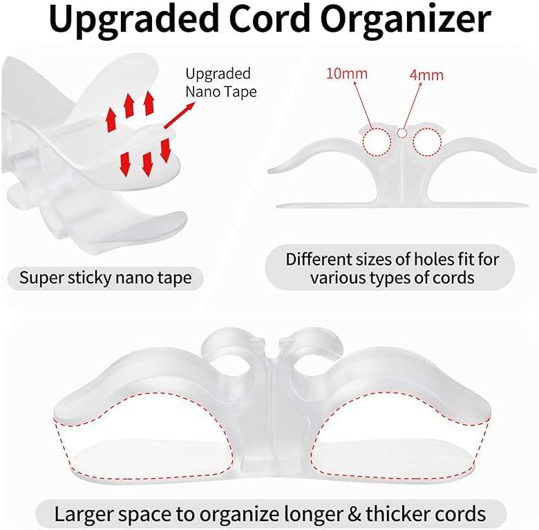 6PCS Clear Cord Organizer for Appliances, Kitchen Appliance Cord Organizer Stick On, Appliance Cord Holder, Cord Wrappers, Cord Winder for Pressure Cooker, Air Fryer, Blender, Coffee Maker, Toaster - Image 3