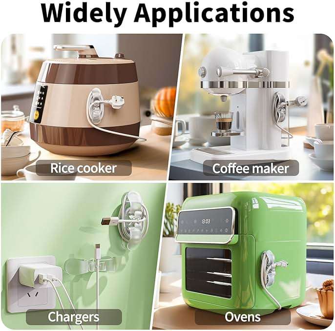 6PCS Clear Cord Organizer for Appliances, Kitchen Appliance Cord Organizer Stick On, Appliance Cord Holder, Cord Wrappers, Cord Winder for Pressure Cooker, Air Fryer, Blender, Coffee Maker, Toaster - Image 7