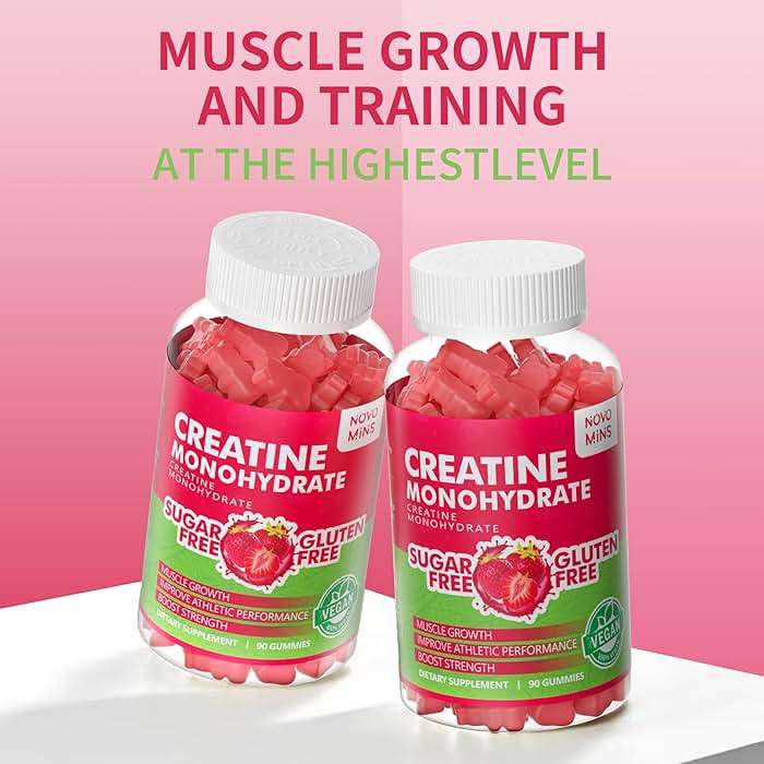 Novomins Creatine Monohydrate Gummies 5000mg for Men & Women, Chewables Creatine Monohydrate for Muscle Strength, Muscle Builder, Energy Boost, Pre-Workout Supplement(90 Count)-Strawberry Flavor - Image 6