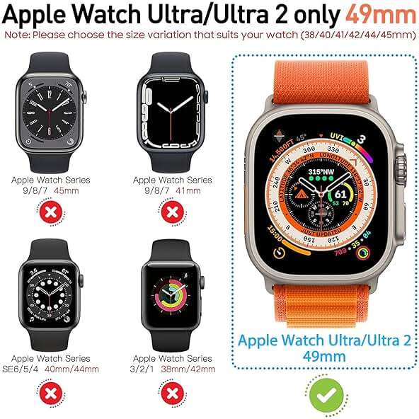 Suoman for Apple Watch Ultra 3/2/1 49mm Privacy Case, [Anti-peeping] Tempered Glass Screen Protector, Full Coverage Durable PC Hard Cover Bumper -Black - Image 2