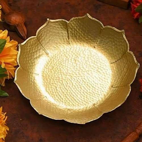 Webelkart Premium Decorative Iron Floral Urli Bowl for Floating Flowers and Tea-Light Candles for Home (Designs-1) (12" Inches) - Image 4