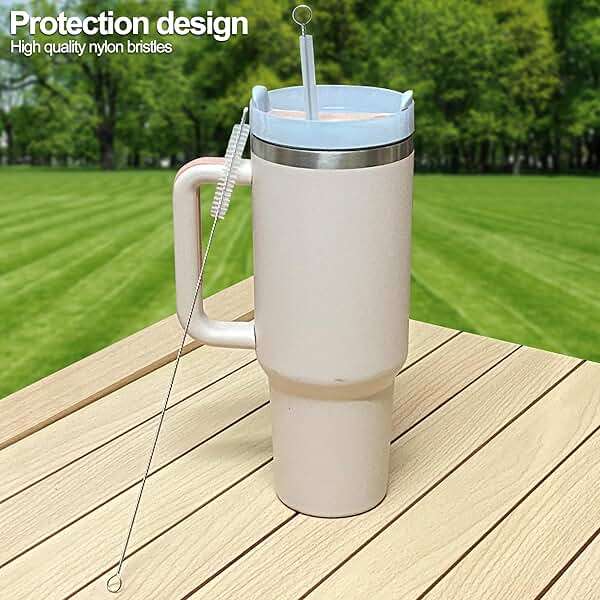 Stanley Straw Cleaner Brush, Reusable Extra Long for 40/30/20 oz Stanley Mug, 10mm Wide Drinking Straws Cleaning Brush for Sippy Cup, Water Bottle and Tubes (5Pcs) - Image 7