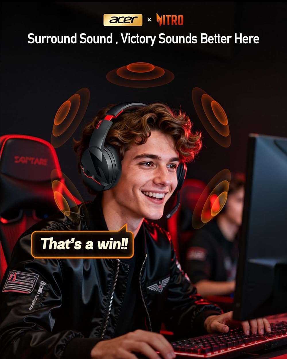 acer Wireless Gaming Headset, PS5 Headset with 2.4GHz for Ps5, Ps4, PC, Switch, Bluetooth 5.3 + 100Hrs Gaming Headphones with Noise Canceling Mic for Laptop, Mobile, Mac, 50mm Drivers (Red) - Image 9