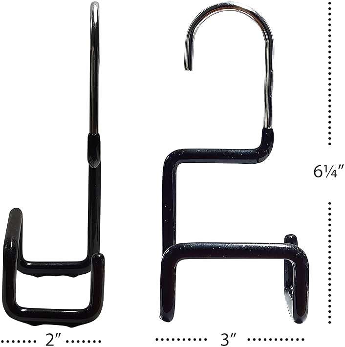 MAWA Non-Slip Steel Purse/Luggage Hanger with Wide Base for Strap Support, Set of 1, Black - Image 2