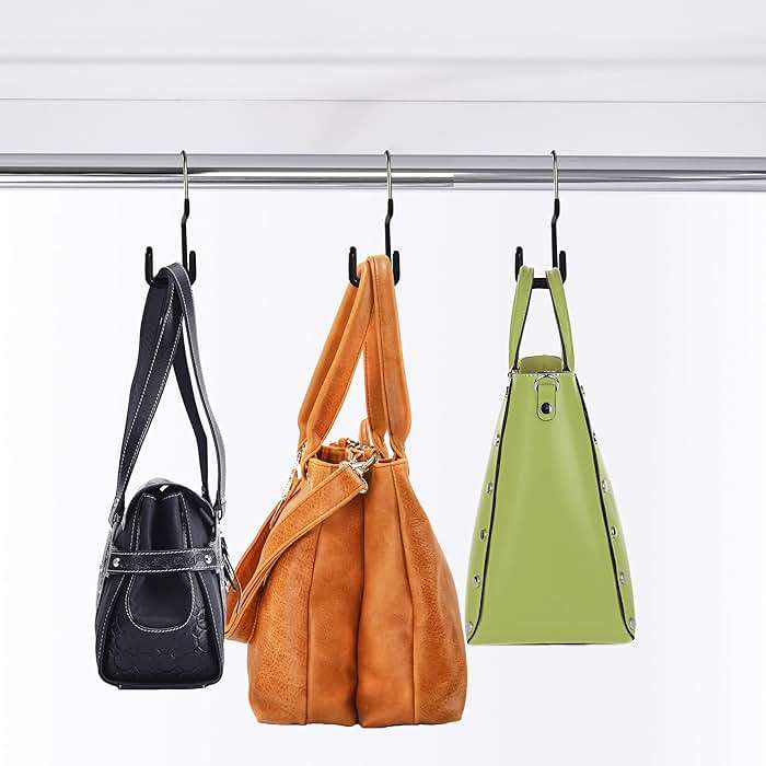MAWA Non-Slip Steel Purse/Luggage Hanger with Wide Base for Strap Support, Set of 1, Black - Image 3
