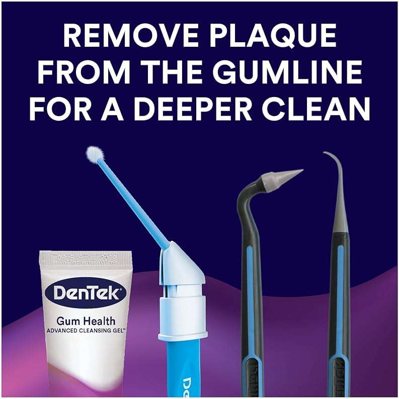 Dentek Gum Health Advanced Cleaning Kit, Oral Care Hygiene Kit with Gum Stimulator Tool & Cleanser and Plaque Scraper for Teeth, Dental Tools for Clean & Healthy Gums - Image 4