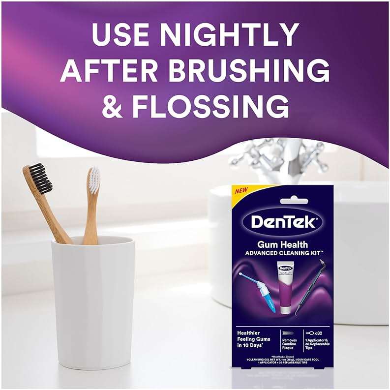 Dentek Gum Health Advanced Cleaning Kit, Oral Care Hygiene Kit with Gum Stimulator Tool & Cleanser and Plaque Scraper for Teeth, Dental Tools for Clean & Healthy Gums - Image 5