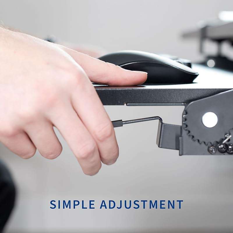 VIVO Large Clamp-on 27 (33 Including Clamps) x 11 inch Computer Keyboard and Mouse Tray with 12 Setting Swinging Height Adjustment, Platform Drawer for Typing, Black, MOUNT-KB08V - Image 9